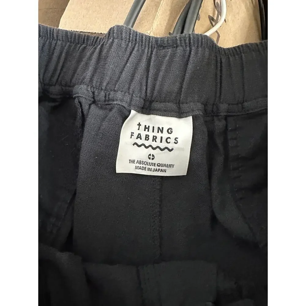 Thing Fabrics Made in Japan Cotton Balloon Pants Black Mens Small